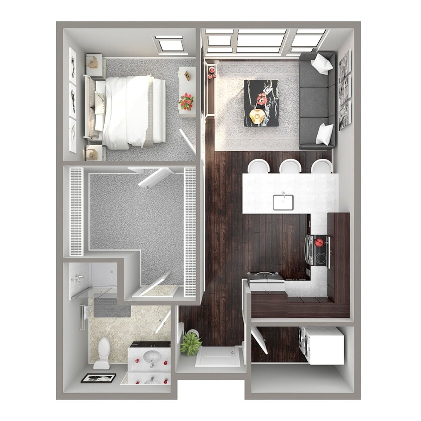 Floor Plan - 1 Bed/1 Bath - E