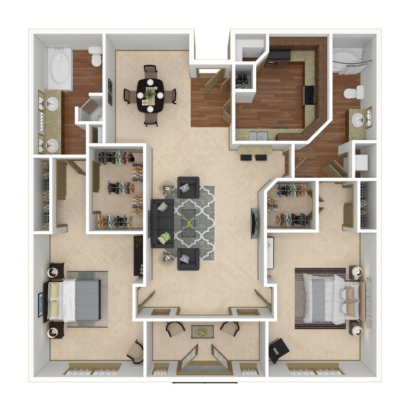 H floor plan Deerwood Apartments - H