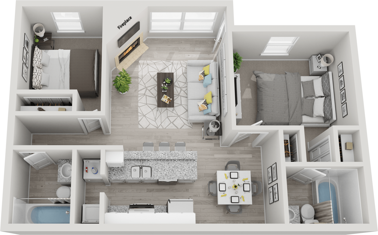 Floor Plan - 2 Bed - 2 Bath- Choice