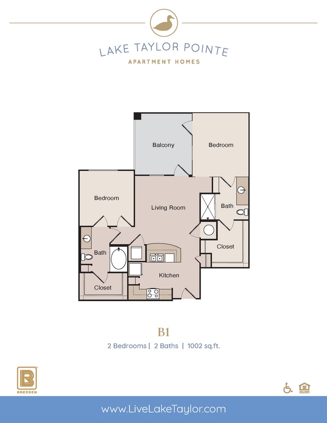 Floor Plan - Join Our Two Bedroom Waitlist!