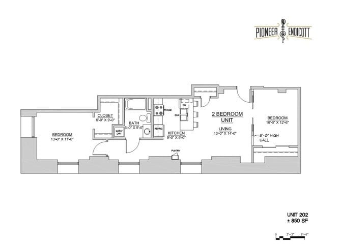 Floor Plan - 2BR/1BA