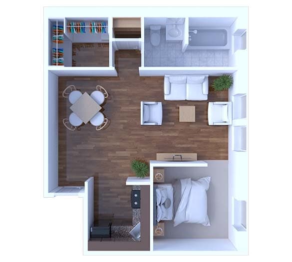 Floor Plan - 1 Bedroom Floor Plan A3