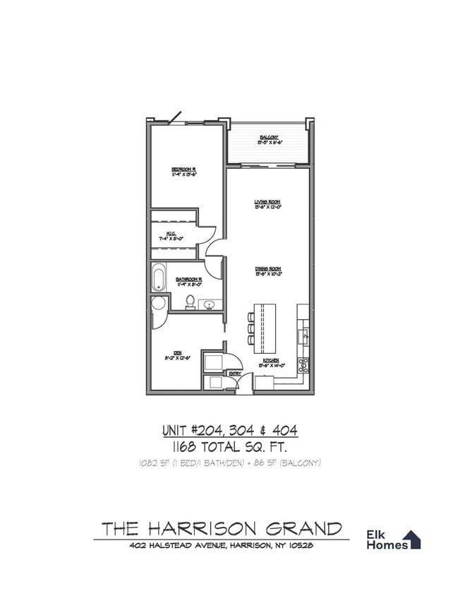 Floor Plan - C1: 1Bed/1Bath & Den