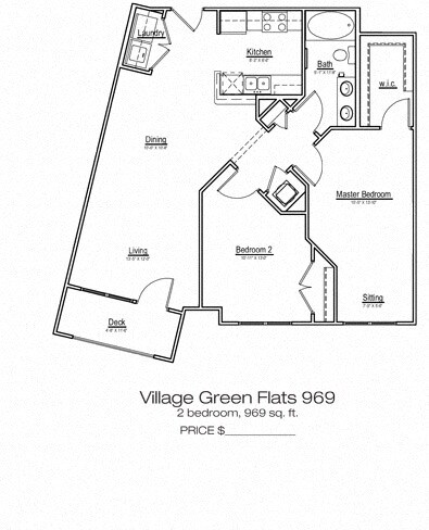 Floor Plan - Village Green Flats 969