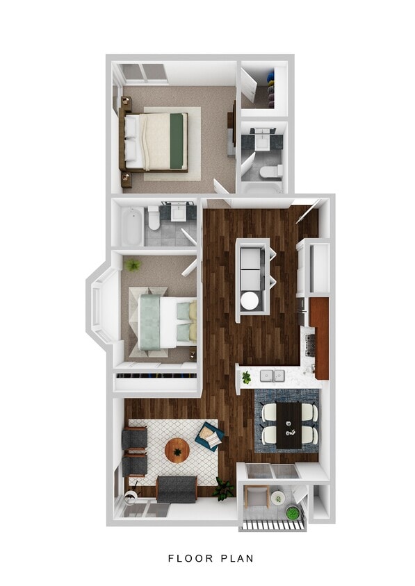Floor Plan - 2 Bedroom 2 Bath Room