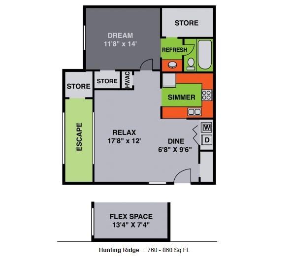 1BR/1BA - One Bedroom with Study