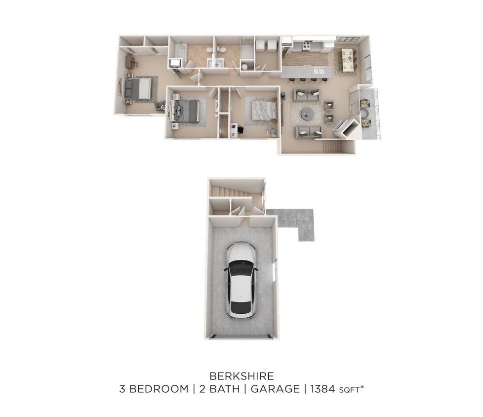 Floor Plan - Berkshire w/ Garage - Upper Level