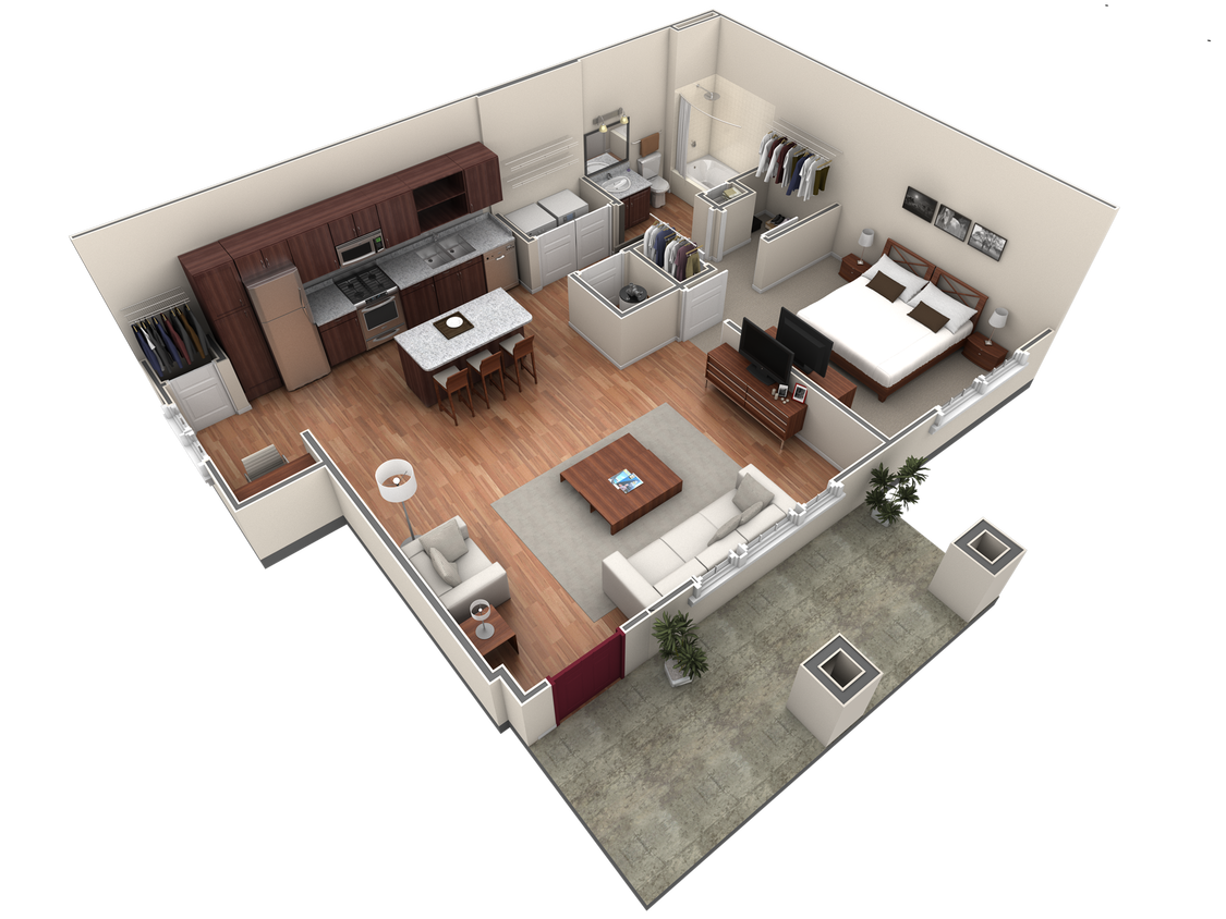 Floor Plan - 1 BR Grand Courtyard