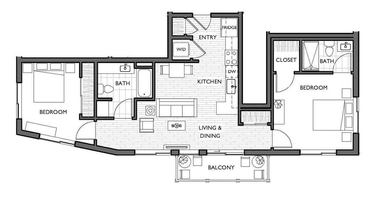 Floor Plan - 2x2 C