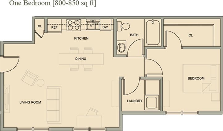 1x1 B - 1 Bedroom Signature