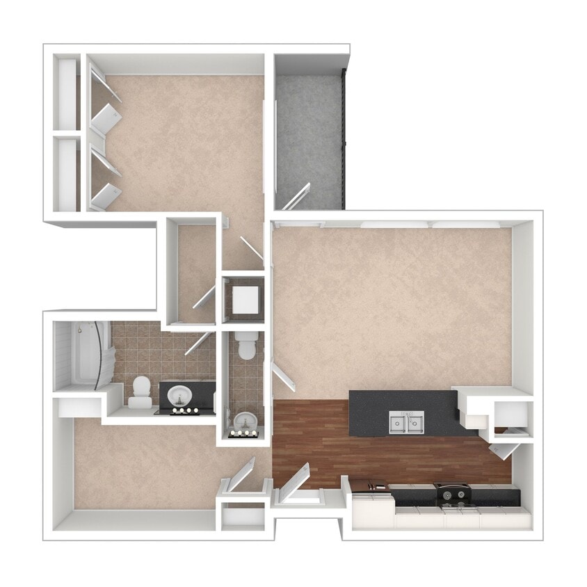 1 BD / 1.5 BA – 908 SF - A5