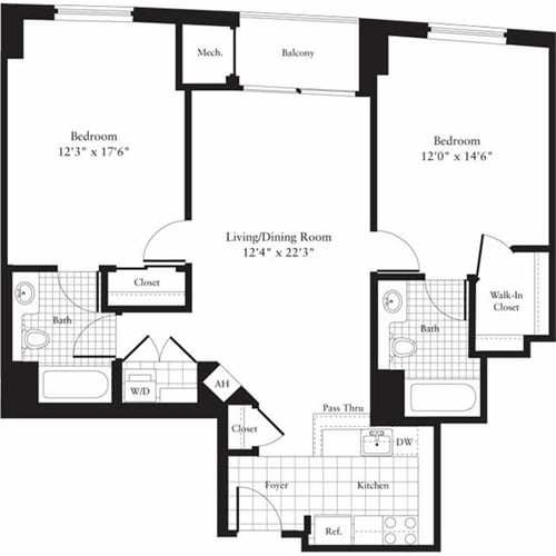 Floor Plan - 2 Bedrooms B