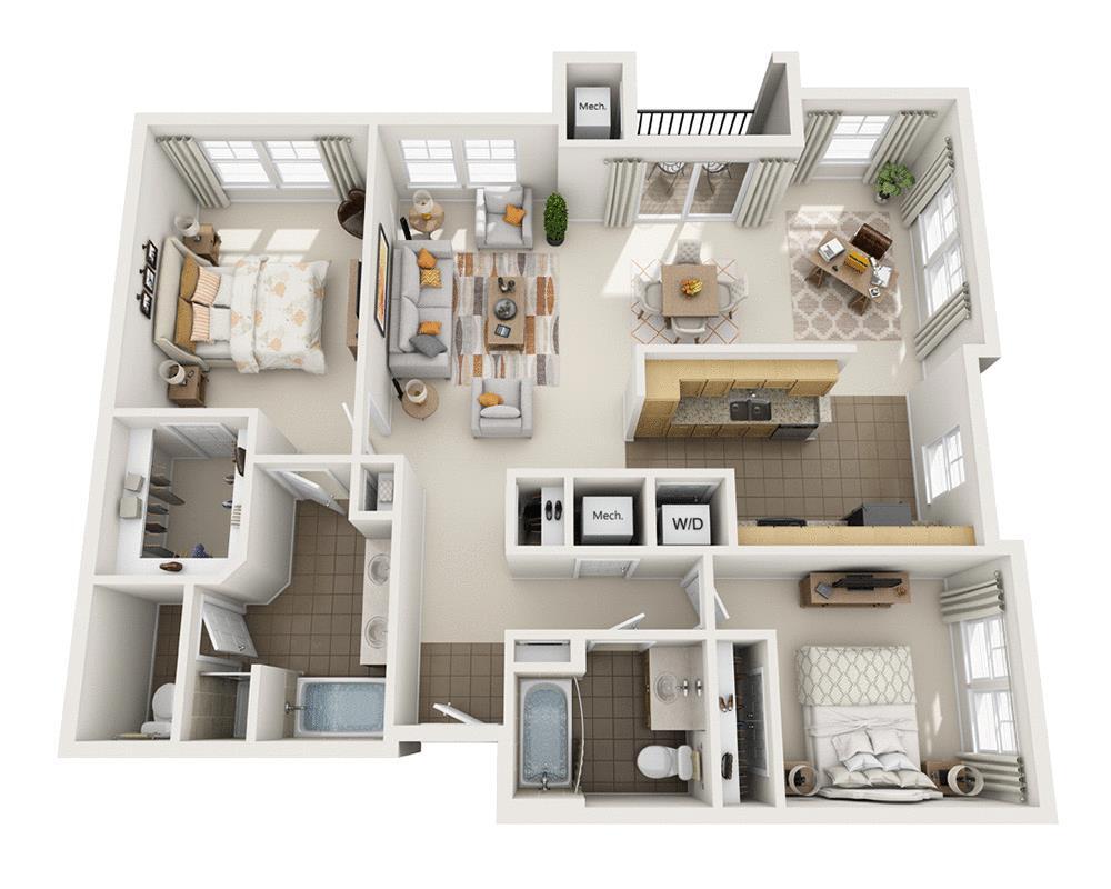 Floor Plan - Two Bedroom B2I