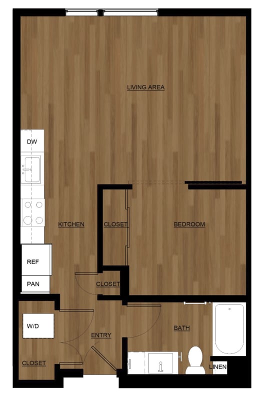 Floor Plan - Open One Bed - A