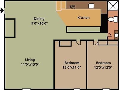 Floor Plan - Two Bedroom - Waitlist  