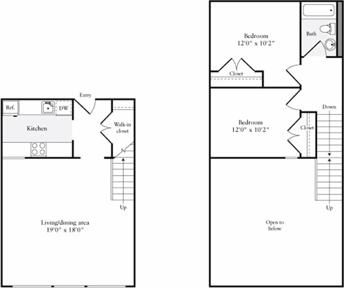 Floor Plan - The Lofts 2 Bedrooms P