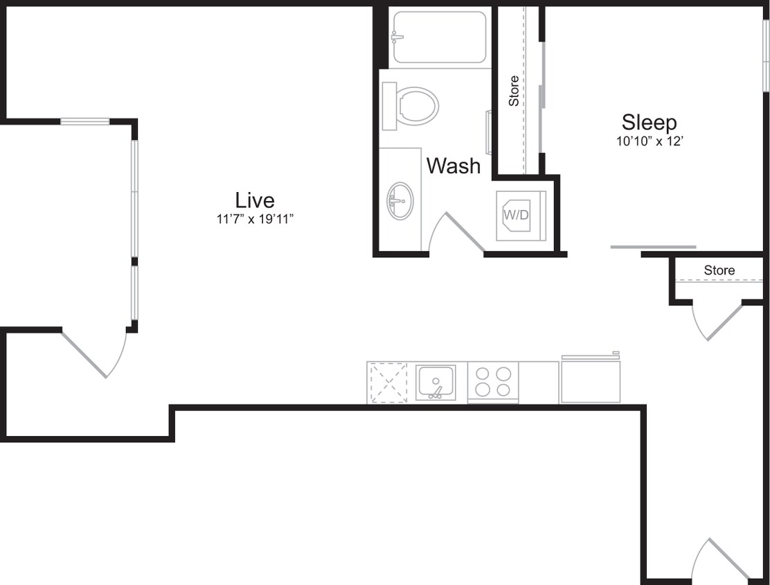 Floor Plan - 1 Bedroom F