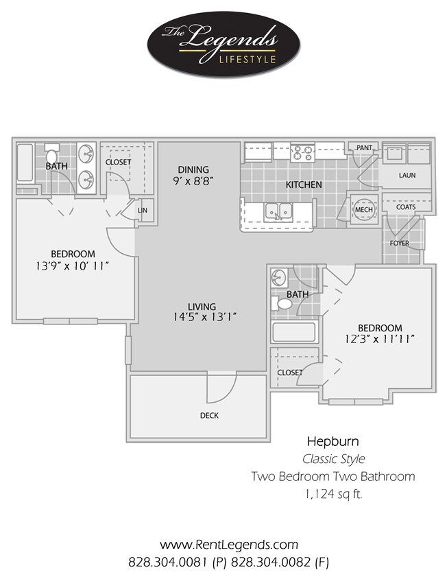 Hepburn - 2 Bedroom 1 Bath - Hepburn