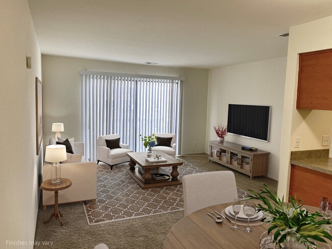 Violet Living Room - Stone Ridge Apartments