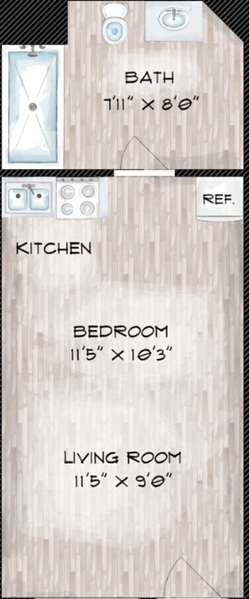 Floor Plan - Furnished Studio