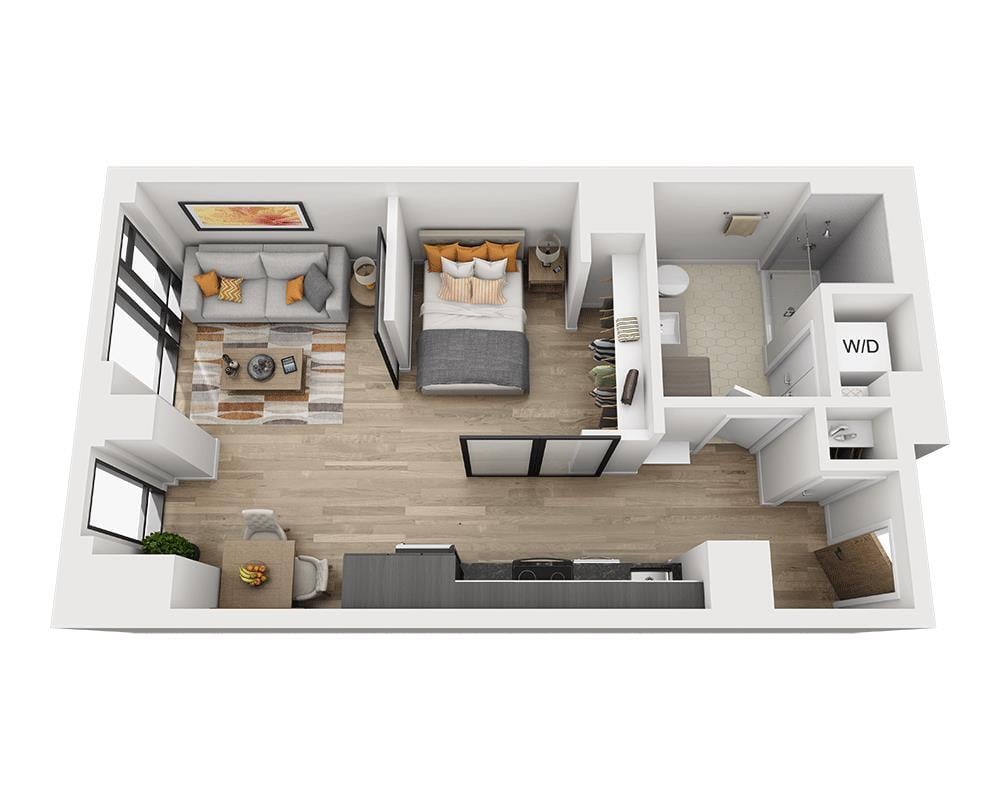 Floor Plan - One Bedroom A1M-PH Penthouse