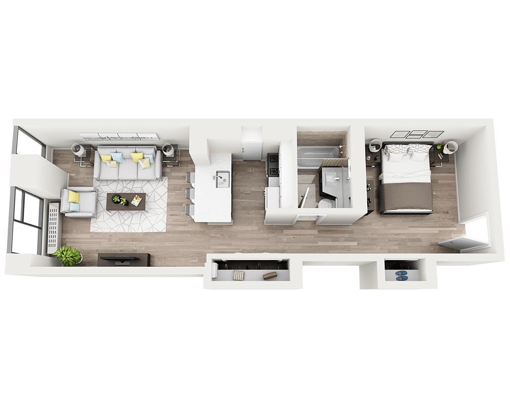 Floor Plan - Studio w/Alcove S