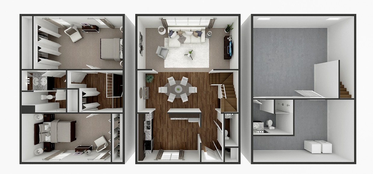 Floor Plan - 2 Bedroom 2.5 Bath  1568 sq ft