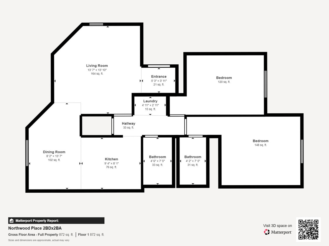 Floor Plan - 2 Bedroom 2 Bathroom