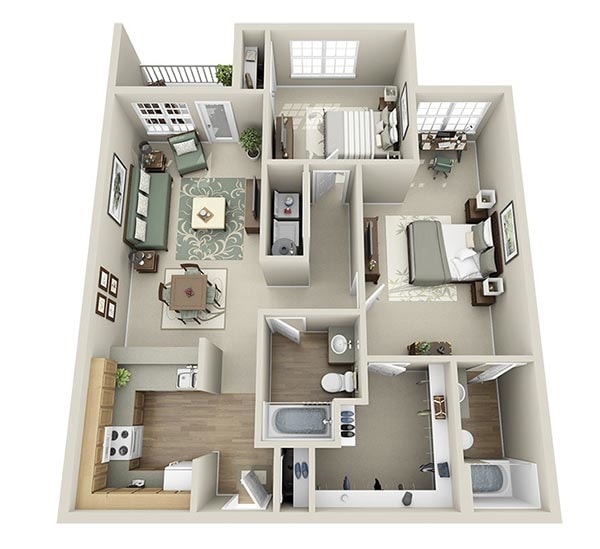 2BR/2BA - The Hamlet