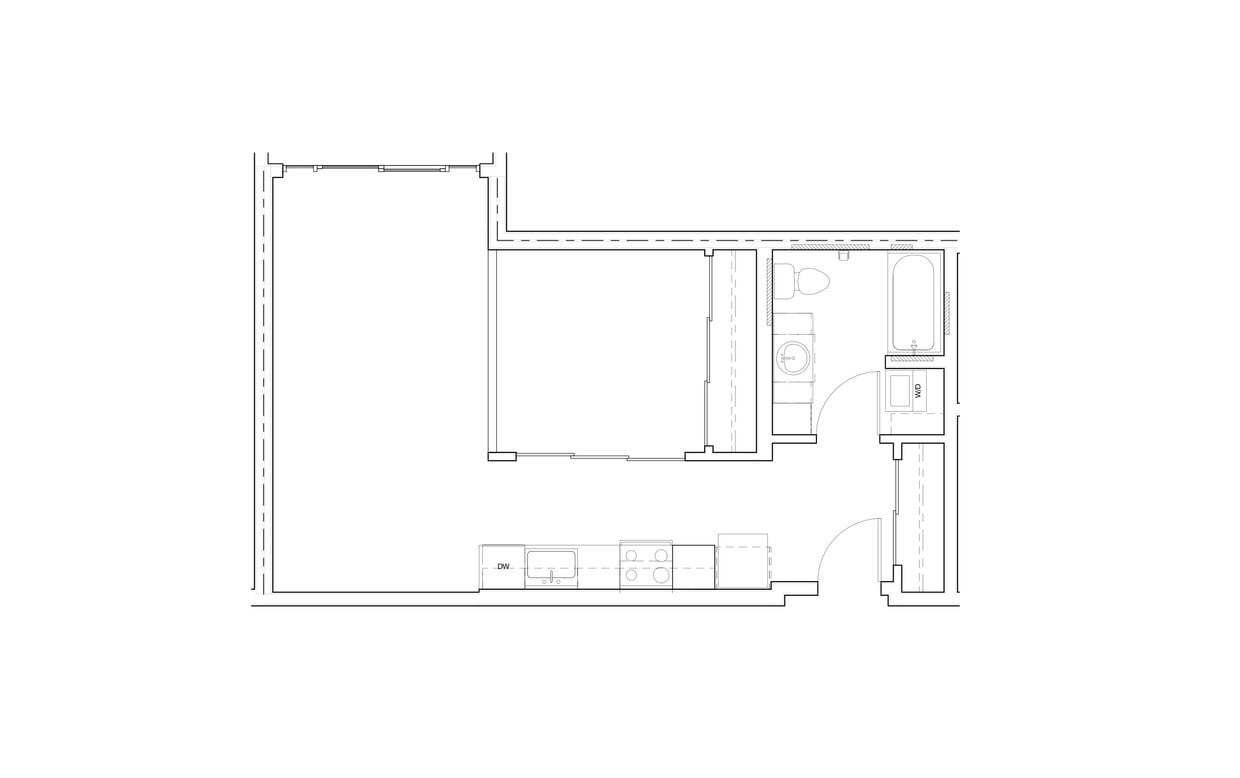 Floor Plan - 1 Bed/1 Bath-C13A