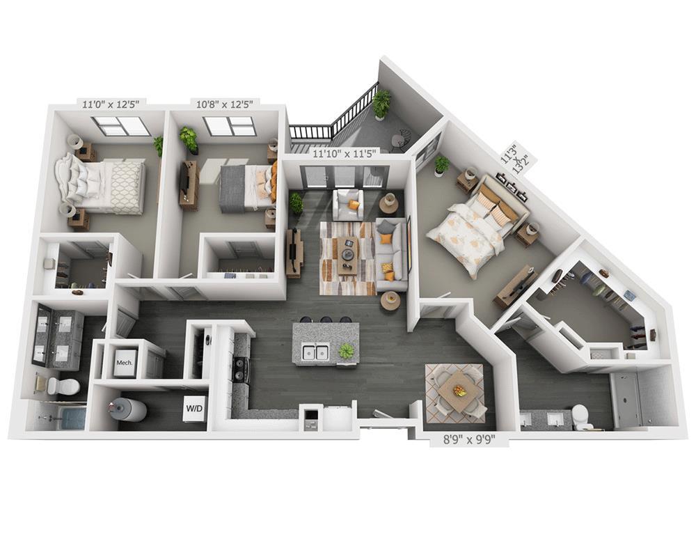 Floor Plan - Three Bedroom C2C