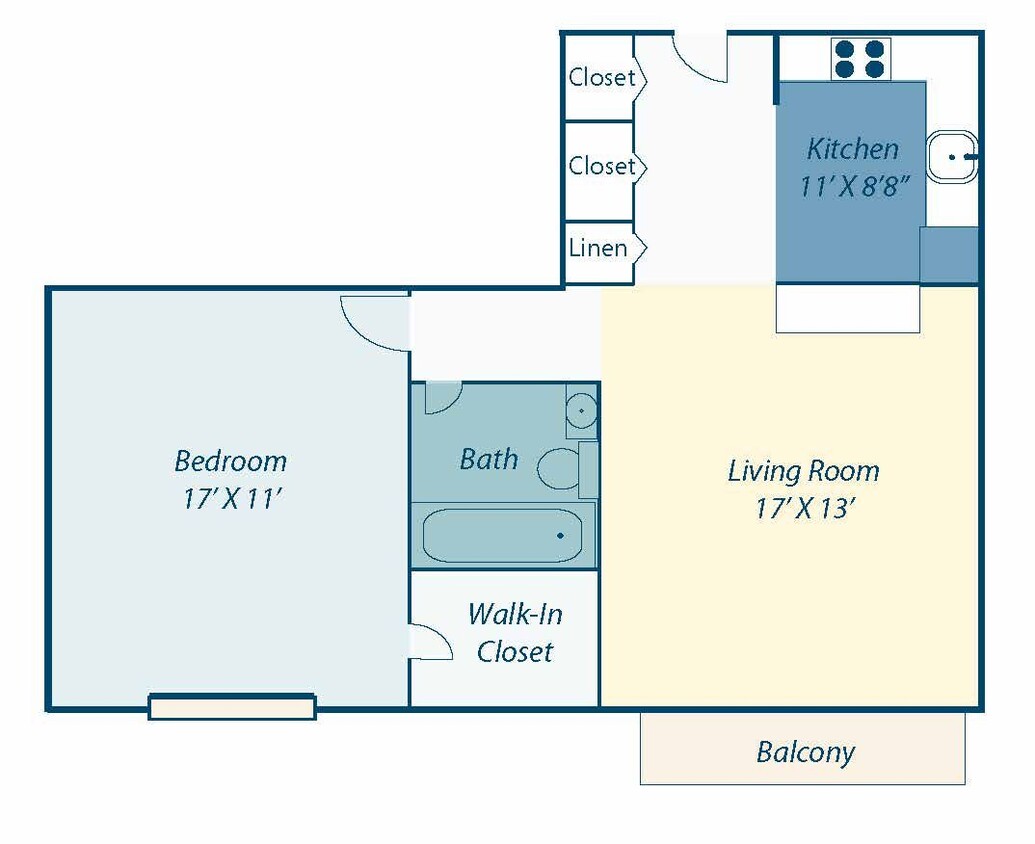 Floor Plan - Renovated - One Bedroom