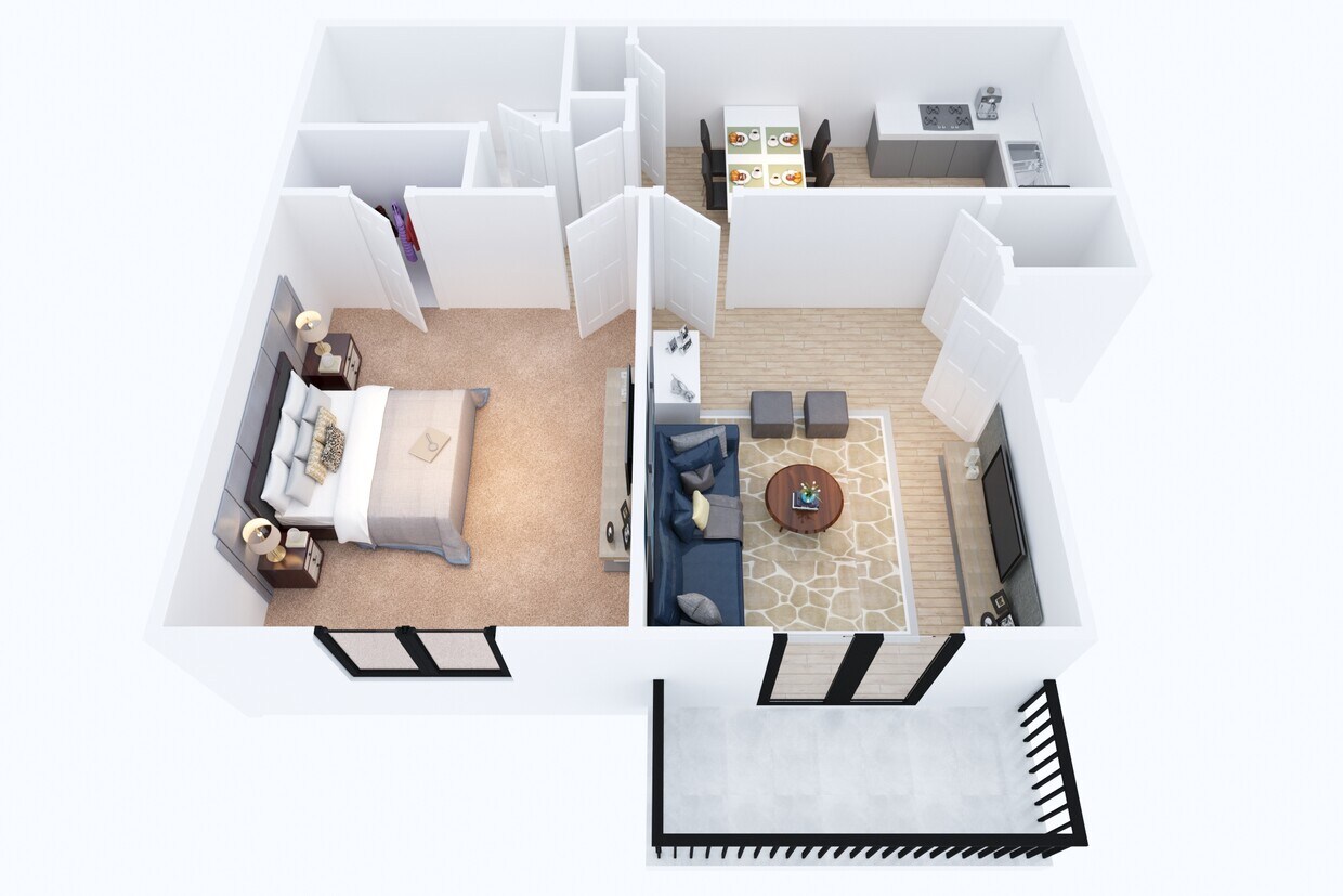 Floor Plan - One Bed, One Bath Large
