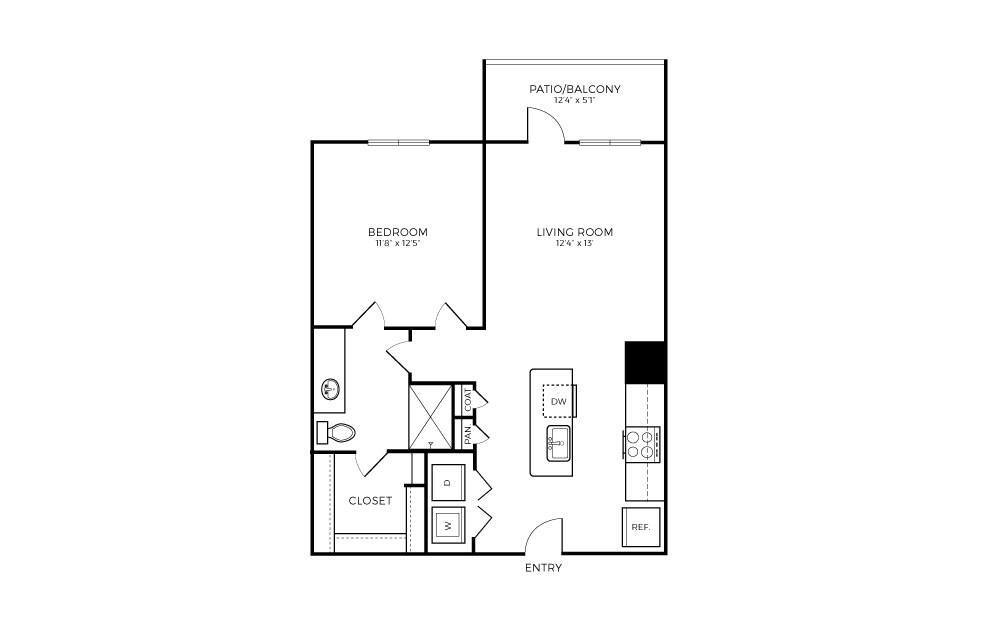 Floor Plan - A2S (Walk-in Shower)