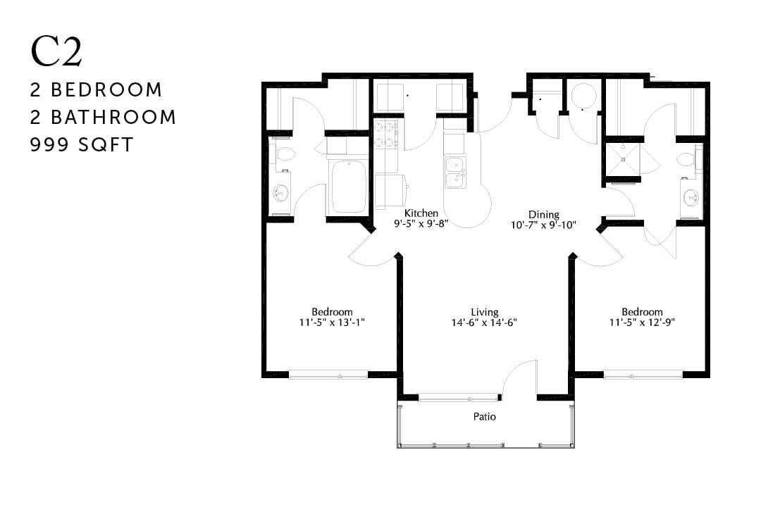 Floor Plan - C2r Two Bedroom Renovated