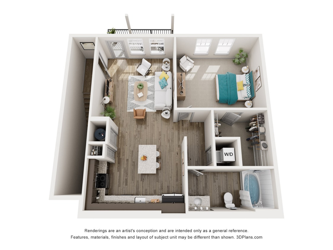 A5_848_1Bed_1Bath - A5A - One Bedroom, One Bathroom