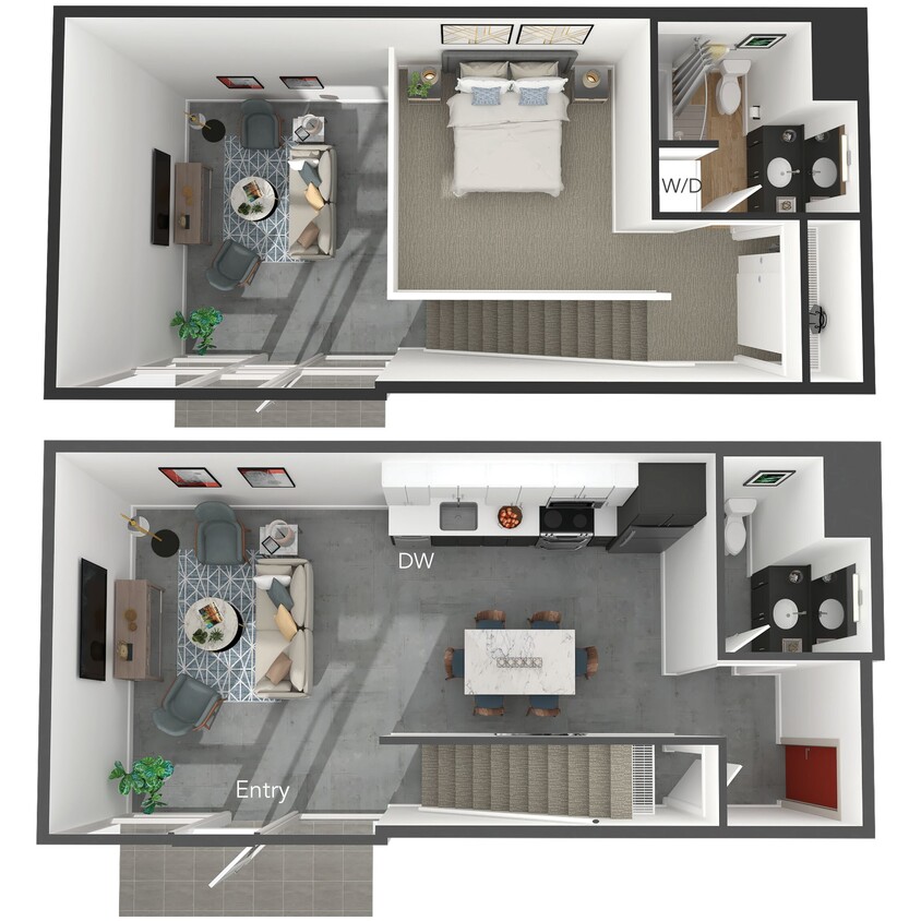 Floor Plan - 1 Bed/1.5 Bath Loft