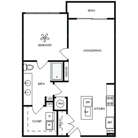 Floor Plan - One-Bedroom (A6)