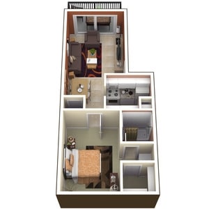 1BR/1BA - 1 Bedroom, 1 Bathroom