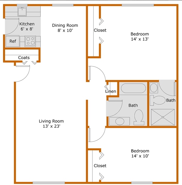 2BR/2BA - 2 bedroom 2 bath 1st floor