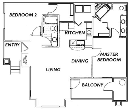 2BR/2BA - 2 Bed 2 Bath