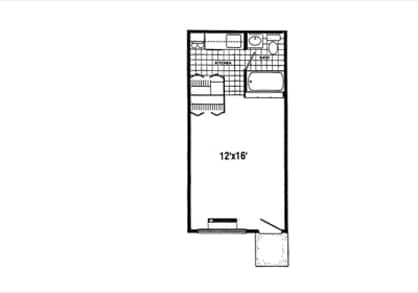 Floor Plan - STUDIO | 1 BATH