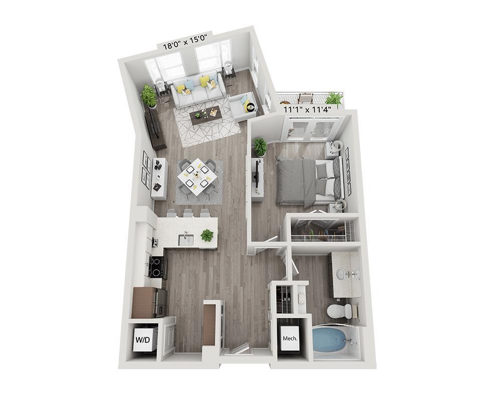 Floor Plan - One Bedroom A1N