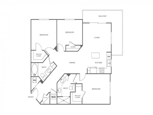Three bedroom Two Bath (1330 SF) - Three bedroom Two Bath (1330 SF)