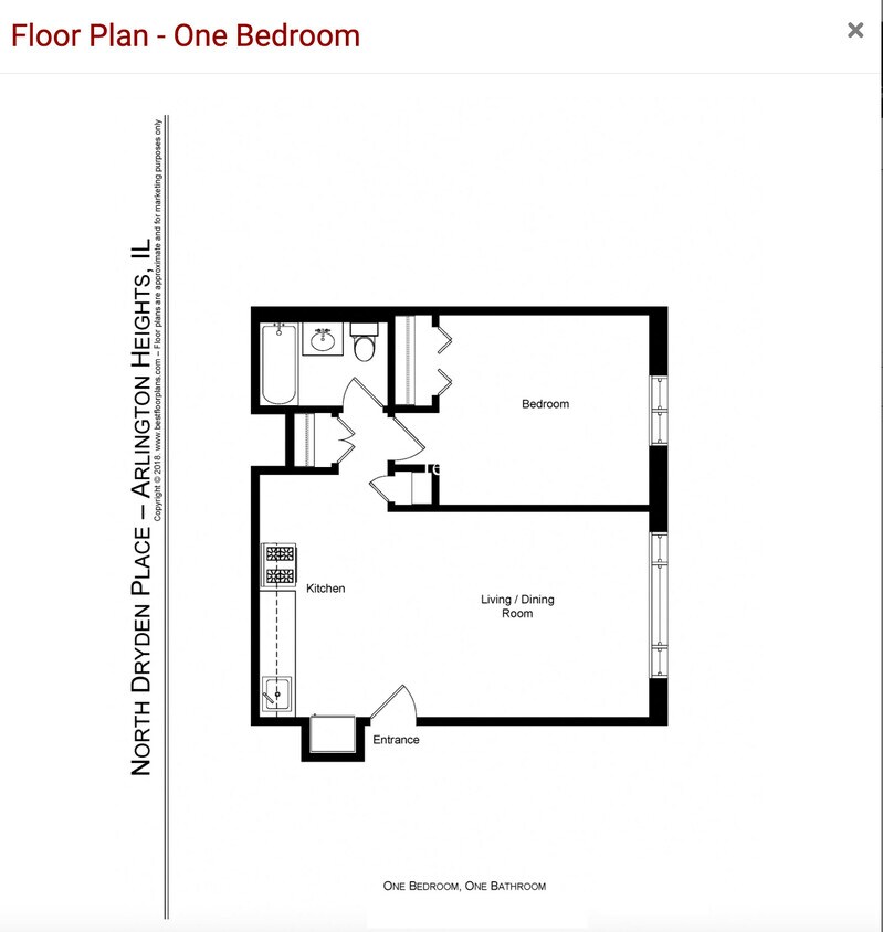 Floor Plan - One Bedroom