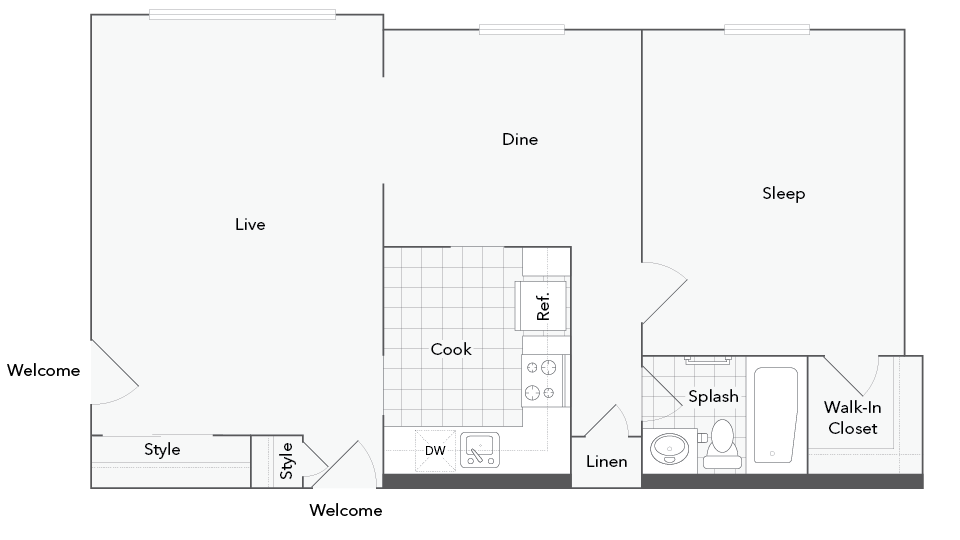 Adams 1-Bedroom Floorplan - Adams