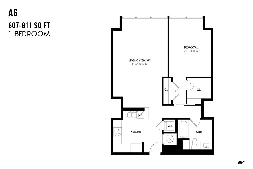 Floor Plan - One Bedroom A6