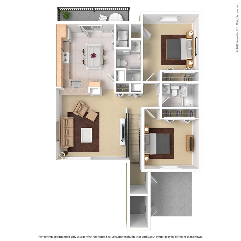 2 Bedroom Upper Level - 2 Bedroom Upper