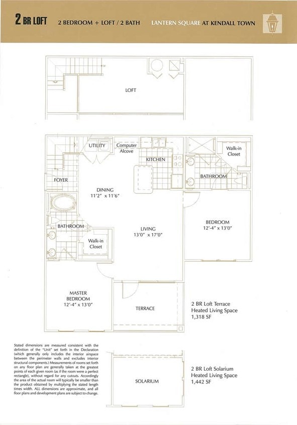 2BR/2BA w/ Solarium - 2 Bedroom Loft Terrace