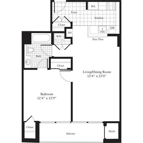 Floor Plan - 1 Bedroom F